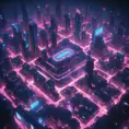 Night City from Cyberpunk 2077, High Resolution, Highly Detailed, Intricate, Artstation, Beautiful, Cyberpunk, Futuristic, Digital Painting, Isometric, Sharp Focus, Concept Art, Elegant