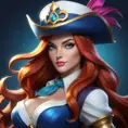 Matte portrait of Miss Fortune from League of Legends, 8k, Highly Detailed, Alluring, Artstation, Magical, Digital Painting, Volumetric Lighting, Concept Art by Stanley Artgerm Lau, Greg Rutkowski