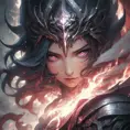 Irelia emerging from the fog of war, Highly Detailed, Ink Art, Fantasy, Dark by Stanley Artgerm Lau