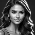 Alluring black and white portrait of a beautiful Nina Dobrev, 8k, Highly Detailed, Intricate, Half Body, Realistic, Sharp Focus, Volumetric Lighting, Fantasy, Elegant by Stanley Artgerm Lau