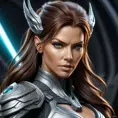 Alluring matte portrait of a fierce and armed Sarah Kerrigan , 8k, Highly Detailed, Intricate, Half Body, Realistic, Sharp Focus, Volumetric Lighting, Fantasy, Elegant by Stanley Artgerm Lau