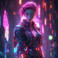 full body shot, beautiful woman walking with beatiful and detailed eyes, dynamic pose, slightly athletic beatiful body, medium-sized chest, detailed attire, Hyper Detailed, Intricate Artwork, Masterpiece, Cybernatic and Sci-Fi, Cyberpunk, Freckles, Full Lips, Red Hair, Smiling, Digital Illustration, Cityscape, Blade Runner 2049, Neon light effect, Realistic, Sharp Focus, Wide Angle, Neon, Dripping Colors, Matte, Futurism, Artwork, Dieselpunk, Colorful, Dynamic, Elegant, Expressive, Graceful, Hot, Gloomy, Sad, Stormy, Terrifying, Tired