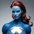 Alluring matte portrait of a beautiful Mystique from Xmen in the style of Stefan Kostic, 8k, Highly Detailed, Intricate, Half Body, Realistic, Sharp Focus, Volumetric Lighting, Fantasy, Elegant by Stanley Artgerm Lau, Greg Rutkowski