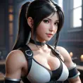 Alluring matte portrait of a beautiful Tifa Lockhart, 8k, Highly Detailed, Intricate, Half Body, Realistic, Sharp Focus, Volumetric Lighting, Fantasy, Elegant by Stanley Artgerm Lau, WLOP