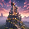 Wizard's tower in fantasy landscape, Magical, Fantasy