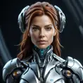 Matte portrait of a beautiful Sarah Kerrigan cyborg in the style of Stefan Kostic, 8k, High Definition, Highly Detailed, Intricate, Half Body, Realistic, Sharp Focus, Fantasy, Elegant