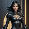 Alluring matte half body portrait of a beautiful Cassandra Cain wearing tight black leather, 8k, Highly Detailed, Intricate, Realistic, Sharp Focus, Volumetric Lighting, Fantasy, Elegant by Stanley Artgerm Lau, WLOP