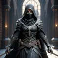 Veiled Assassin with daggers, 8k, Highly Detailed, Artstation, Illustration, Sharp Focus, Unreal Engine, Volumetric Lighting, Concept Art