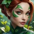 Closeup matte portrait of a tattooed Poison Ivy, 8k, Highly Detailed, Intricate, Artstation, Matte Painting, Sharp Focus, Concept Art by Stanley Artgerm Lau, Greg Rutkowski