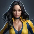 Alluring matte portrait of a beautiful Laura Kinney from Xmen, 8k, Highly Detailed, Intricate, Half Body, Realistic, Sharp Focus, Volumetric Lighting, Fantasy, Elegant by Stanley Artgerm Lau, Greg Rutkowski