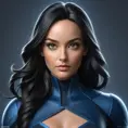 Alluring matte portrait of a beautiful Laura Kinney from Xmen in the style of Stefan Kostic, 8k, Highly Detailed, Intricate, Half Body, Realistic, Sharp Focus, Volumetric Lighting, Fantasy, Elegant by Stanley Artgerm Lau, Greg Rutkowski