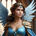 Alluring matte portrait of a beautiful Kassandra with wings, 8k, Highly Detailed, Intricate, Half Body, Realistic, Sharp Focus, Volumetric Lighting, Fantasy, Elegant by Stanley Artgerm Lau, Alphonse Mucha, WLOP