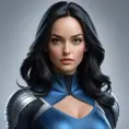 Alluring matte portrait of a beautiful Laura Kinney from Xmen in the style of Stefan Kostic, 8k, Highly Detailed, Intricate, Half Body, Realistic, Sharp Focus, Volumetric Lighting, Fantasy, Elegant by Stanley Artgerm Lau, Greg Rutkowski