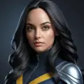 Alluring matte portrait of a beautiful Laura Kinney from Xmen, 8k, Highly Detailed, Intricate, Half Body, Realistic, Sharp Focus, Volumetric Lighting, Fantasy, Elegant by WLOP