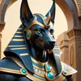 close up fierce looking egyptian god Anubis, 4k, Highly Detailed, Hyper Detailed, Powerful, Artstation, Vintage Illustration, Digital Painting, Sharp Focus, Smooth, Concept Art by Stanley Artgerm Lau, Alphonse Mucha, Greg Rutkowski