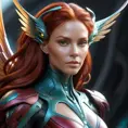 Alluring matte portrait of a beautiful red haired winged Sarah Kerrigan alien, 8k, Highly Detailed, Intricate, Half Body, Realistic, Sharp Focus, Volumetric Lighting, Fantasy, Elegant by Stanley Artgerm Lau, WLOP, Stefan Kostic