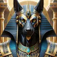 close up fierce looking egyptian god Anubis, 4k, Highly Detailed, Hyper Detailed, Powerful, Artstation, Vintage Illustration, Digital Painting, Sharp Focus, Smooth, Concept Art by Stanley Artgerm Lau, Alphonse Mucha, Greg Rutkowski