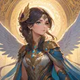 Alluring matte portrait of a beautiful Kassandra with wings, 8k, Highly Detailed, Intricate, Half Body, Realistic, Sharp Focus, Volumetric Lighting, Fantasy, Elegant by Stanley Artgerm Lau, Alphonse Mucha, WLOP
