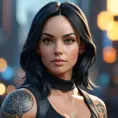 Close up of Laura Kinney with tattoos, 8k, Highly Detailed, Artstation, Bokeh effect, Sharp Focus, Volumetric Lighting, Concept Art by Stanley Artgerm Lau, Greg Rutkowski