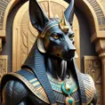 close up fierce looking egyptian god Anubis, 4k, Highly Detailed, Hyper Detailed, Powerful, Artstation, Vintage Illustration, Digital Painting, Sharp Focus, Smooth, Concept Art by Stanley Artgerm Lau, Alphonse Mucha, Greg Rutkowski
