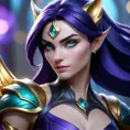 Close up of Morgana from league of legends with tattoos, 8k, Highly Detailed, Artstation, Bokeh effect, Sharp Focus, Volumetric Lighting, Concept Art by Stanley Artgerm Lau, Greg Rutkowski