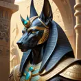 close up fierce looking egyptian god Anubis, 4k, Highly Detailed, Hyper Detailed, Powerful, Artstation, Vintage Illustration, Digital Painting, Sharp Focus, Smooth, Concept Art by Stanley Artgerm Lau, Alphonse Mucha, Greg Rutkowski