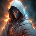 White Assassin emerging from a firey fog of battle, ink splash, Highly Detailed, Vibrant Colors, Ink Art, Fantasy, Dark by Stanley Artgerm Lau