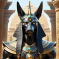close up fierce looking egyptian god Anubis, 4k, Highly Detailed, Hyper Detailed, Powerful, Artstation, Vintage Illustration, Digital Painting, Sharp Focus, Smooth, Concept Art by Stanley Artgerm Lau, Alphonse Mucha, Greg Rutkowski