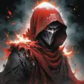 White Assassin emerging from a firey fog of battle, ink splash, Highly Detailed, Vibrant Colors, Ink Art, Fantasy, Dark by Stanley Artgerm Lau