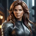 Alluring matte portrait of a beautiful fierce Sarah Kerrigan in leather, 8k, Highly Detailed, Intricate, Half Body, Realistic, Sharp Focus, Volumetric Lighting, Fantasy, Elegant by Stanley Artgerm Lau, WLOP, Stefan Kostic