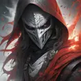 White Assassin emerging from a firey fog of battle, ink splash, Highly Detailed, Vibrant Colors, Ink Art, Fantasy, Dark by Stanley Artgerm Lau