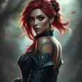 Alluring matte portrait of a beautiful Katarina from League of Legends in the style of Stefan Kostic, 8k, High Definition, Highly Detailed, Intricate, Half Body, Realistic, Sharp Focus, Fantasy, Elegant