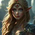 Matte portrait of Princess Zelda, 8k, Highly Detailed, Powerful, Alluring, Artstation, Magical, Digital Painting, Photo Realistic, Sharp Focus, Volumetric Lighting, Concept Art by Stanley Artgerm Lau, Greg Rutkowski