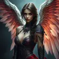 Alluring matte portrait of a beautiful Katarina with wings, 8k, Highly Detailed, Intricate, Half Body, Realistic, Sharp Focus, Volumetric Lighting, Fantasy, Elegant by Stanley Artgerm Lau, Alphonse Mucha, WLOP