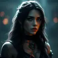 Matte portrait of Yennefer with tattoos, 8k, Highly Detailed, Alluring, Artstation, Bokeh effect, Sharp Focus, Volumetric Lighting, Concept Art by Stanley Artgerm Lau, Greg Rutkowski