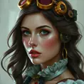 Steampunk portrait of Alexandra Daddario, Highly Detailed, Intricate, Artstation, Beautiful, Digital Painting, Sharp Focus, Concept Art, Elegant