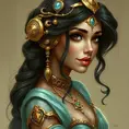 Steampunk portrait of Princess Jasmine, Highly Detailed, Intricate, Artstation, Beautiful, Digital Painting, Sharp Focus, Concept Art, Elegant