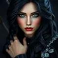 Alluring full body portrait of a beautiful Yennefer in Witcher 3 style, 8k, Highly Detailed, Intricate, Photo Realistic, Sharp Focus, Volumetric Lighting, Fantasy, Elegant