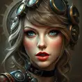 Steampunk portrait of Taylor Swift, Highly Detailed, Intricate, Artstation, Beautiful, Digital Painting, Sharp Focus, Concept Art, Elegant