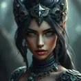 Alluring matte portrait of a beautiful Nidalee in the style of Stefan Kostic, 8k, Highly Detailed, Intricate, Half Body, Realistic, Sharp Focus, Volumetric Lighting, Fantasy, Elegant by Stanley Artgerm Lau, Greg Rutkowski