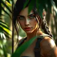 Alluring full body portrait of a beautiful Lara Croft in the jungle ready for another adventure, 8k, Highly Detailed, Intricate, Photo Realistic, Sharp Focus, Volumetric Lighting, Fantasy, Elegant