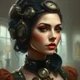 Steampunk portrait of Morena Baccarin, Highly Detailed, Intricate, Artstation, Beautiful, Digital Painting, Sharp Focus, Concept Art, Elegant