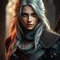 Alluring full body portrait of a beautiful Ciri in Witcher 3 style as an Assassin, 8k, Highly Detailed, Intricate, Photo Realistic, Sharp Focus, Volumetric Lighting, Fantasy, Elegant