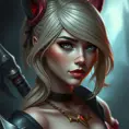 Alluring matte portrait of a beautiful Quinn from League of Legends in the style of Stefan Kostic, 8k, High Definition, Highly Detailed, Intricate, Half Body, Realistic, Sharp Focus, Fantasy, Elegant