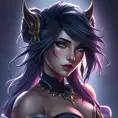 Alluring matte portrait of a beautiful Sona from League of Legends in the style of Stefan Kostic, 8k, High Definition, Highly Detailed, Intricate, Half Body, Realistic, Sharp Focus, Fantasy, Elegant