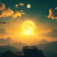 moonrise over the equator, Highly Detailed, Intricate, Cinematic Lighting, Unreal Engine, Radiant, Fantasy