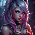 Alluring matte portrait of a beautiful Quinn from League of Legends, Highly Detailed, Half Body, Realistic, Sharp Focus, Volumetric Lighting