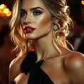 Close up of a stunningly beautiful woman at a gala ball, Half Body, Photo Realistic