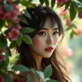 Portrait of a gorgeous female in foliage and the style of stefan kostic, 8k, High Definition, Digital Illustration, Bokeh effect, Photo Realistic, Sharp Focus by Stanley Artgerm Lau