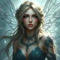 Portrait of a beautiful female water fairy, Highly Detailed, Intricate, Gothic and Fantasy, Epic, Digital Painting, Realistic, Smooth, Volumetric Lighting, Concept Art, Elegant